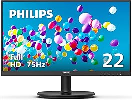 PHILIPS 22 inch Class Thin Full HD (1920 x 1080) 75Hz Monitor, VESA, HDMI & VGA Port, 4 Year Advance Replacement...